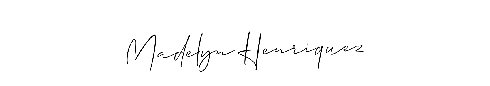 Madelyn Henriquez stylish signature style. Best Handwritten Sign (Allison_Script) for my name. Handwritten Signature Collection Ideas for my name Madelyn Henriquez. Madelyn Henriquez signature style 2 images and pictures png