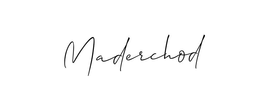 Use a signature maker to create a handwritten signature online. With this signature software, you can design (Allison_Script) your own signature for name Maderchod. Maderchod signature style 2 images and pictures png