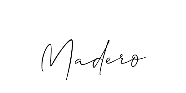 Design your own signature with our free online signature maker. With this signature software, you can create a handwritten (Allison_Script) signature for name Madero. Madero signature style 2 images and pictures png