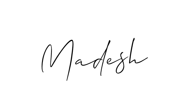 Madesh stylish signature style. Best Handwritten Sign (Allison_Script) for my name. Handwritten Signature Collection Ideas for my name Madesh. Madesh signature style 2 images and pictures png