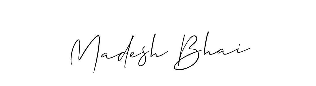 Create a beautiful signature design for name Madesh Bhai. With this signature (Allison_Script) fonts, you can make a handwritten signature for free. Madesh Bhai signature style 2 images and pictures png