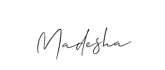 Also You can easily find your signature by using the search form. We will create Madesha name handwritten signature images for you free of cost using Allison_Script sign style. Madesha signature style 2 images and pictures png