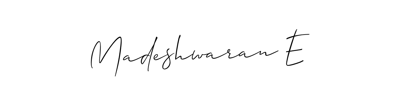 Also we have Madeshwaran E name is the best signature style. Create professional handwritten signature collection using Allison_Script autograph style. Madeshwaran E signature style 2 images and pictures png