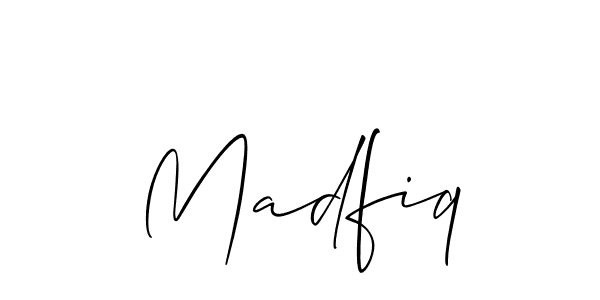 How to make Madfiq name signature. Use Allison_Script style for creating short signs online. This is the latest handwritten sign. Madfiq signature style 2 images and pictures png