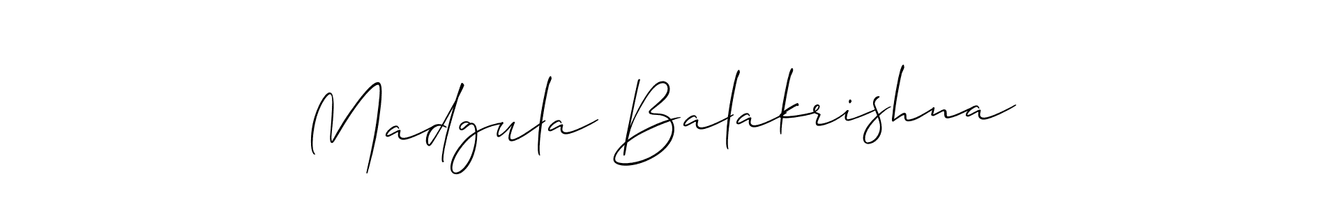 Make a beautiful signature design for name Madgula Balakrishna. With this signature (Allison_Script) style, you can create a handwritten signature for free. Madgula Balakrishna signature style 2 images and pictures png