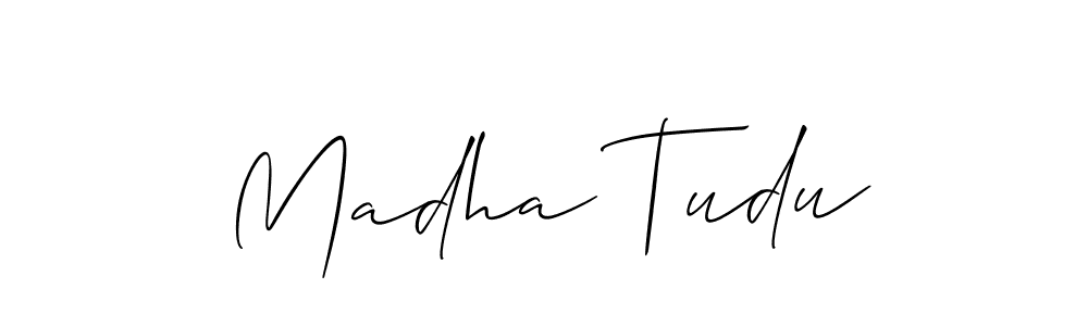 Similarly Allison_Script is the best handwritten signature design. Signature creator online .You can use it as an online autograph creator for name Madha Tudu. Madha Tudu signature style 2 images and pictures png