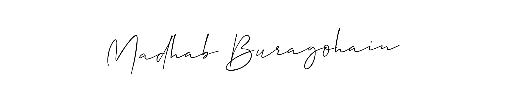 It looks lik you need a new signature style for name Madhab Buragohain. Design unique handwritten (Allison_Script) signature with our free signature maker in just a few clicks. Madhab Buragohain signature style 2 images and pictures png
