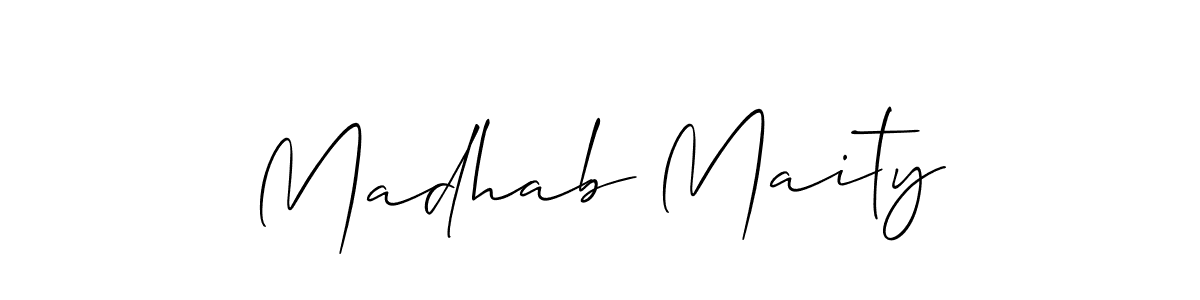 Use a signature maker to create a handwritten signature online. With this signature software, you can design (Allison_Script) your own signature for name Madhab Maity. Madhab Maity signature style 2 images and pictures png