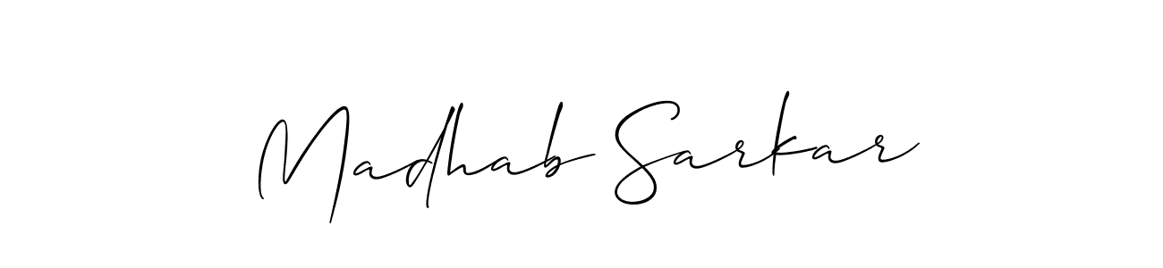 Create a beautiful signature design for name Madhab Sarkar. With this signature (Allison_Script) fonts, you can make a handwritten signature for free. Madhab Sarkar signature style 2 images and pictures png