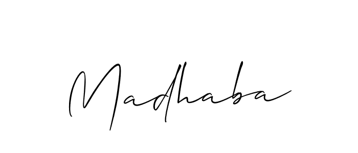 if you are searching for the best signature style for your name Madhaba. so please give up your signature search. here we have designed multiple signature styles  using Allison_Script. Madhaba signature style 2 images and pictures png