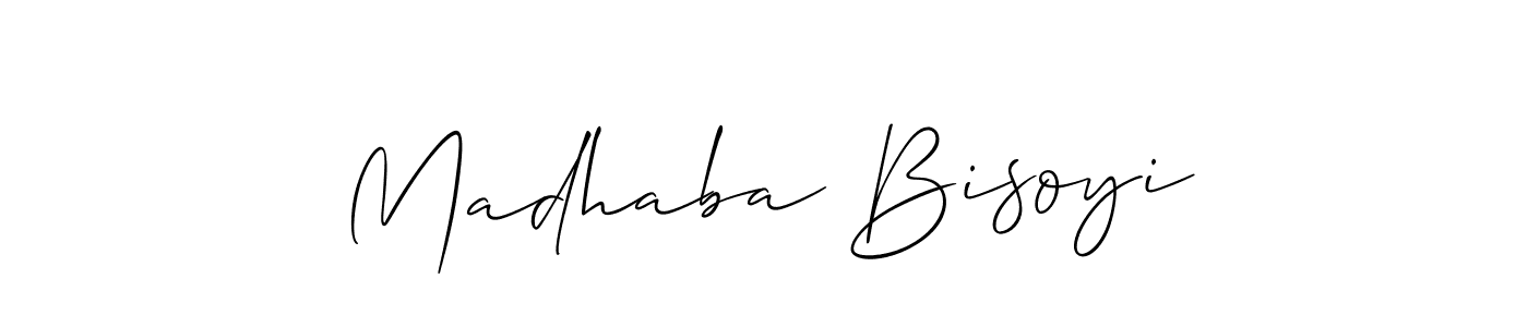 Make a beautiful signature design for name Madhaba Bisoyi. With this signature (Allison_Script) style, you can create a handwritten signature for free. Madhaba Bisoyi signature style 2 images and pictures png