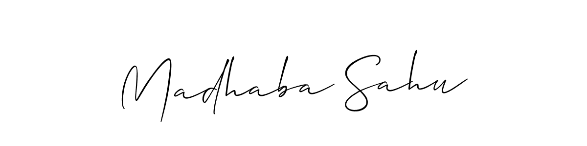How to make Madhaba Sahu name signature. Use Allison_Script style for creating short signs online. This is the latest handwritten sign. Madhaba Sahu signature style 2 images and pictures png