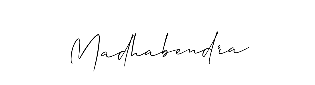 You should practise on your own different ways (Allison_Script) to write your name (Madhabendra) in signature. don't let someone else do it for you. Madhabendra signature style 2 images and pictures png