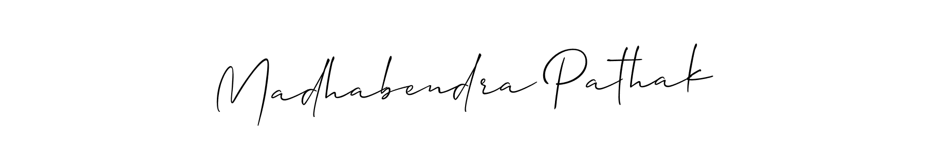 It looks lik you need a new signature style for name Madhabendra Pathak. Design unique handwritten (Allison_Script) signature with our free signature maker in just a few clicks. Madhabendra Pathak signature style 2 images and pictures png