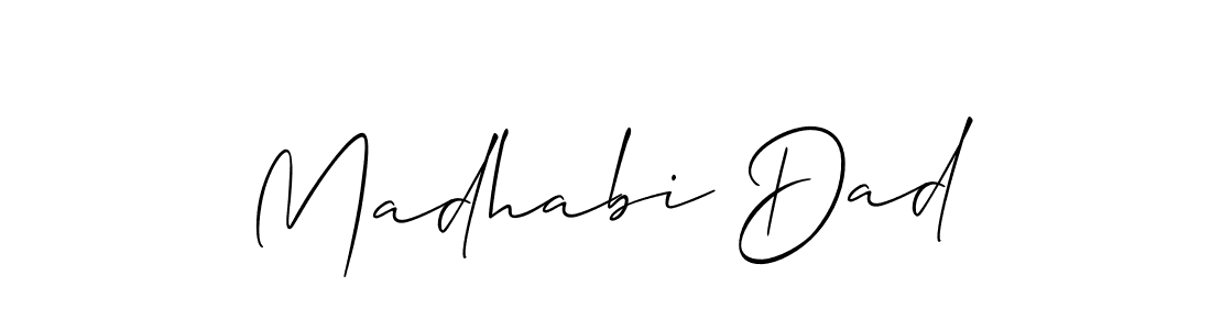 You should practise on your own different ways (Allison_Script) to write your name (Madhabi Dad) in signature. don't let someone else do it for you. Madhabi Dad signature style 2 images and pictures png