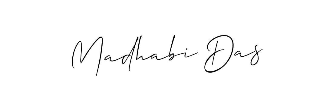 How to make Madhabi Das name signature. Use Allison_Script style for creating short signs online. This is the latest handwritten sign. Madhabi Das signature style 2 images and pictures png