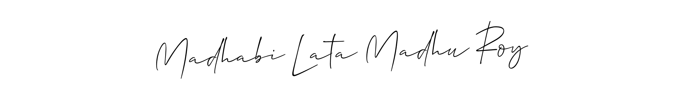 Also we have Madhabi Lata Madhu Roy name is the best signature style. Create professional handwritten signature collection using Allison_Script autograph style. Madhabi Lata Madhu Roy signature style 2 images and pictures png
