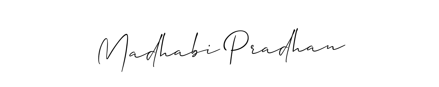 Make a short Madhabi Pradhan signature style. Manage your documents anywhere anytime using Allison_Script. Create and add eSignatures, submit forms, share and send files easily. Madhabi Pradhan signature style 2 images and pictures png