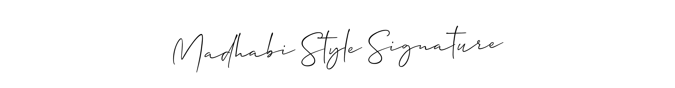 How to Draw Madhabi Style Signature signature style? Allison_Script is a latest design signature styles for name Madhabi Style Signature. Madhabi Style Signature signature style 2 images and pictures png