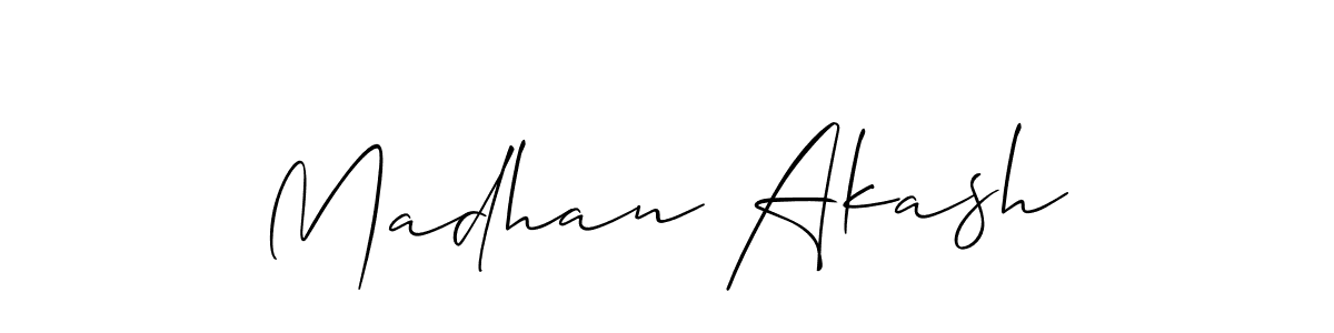 Make a short Madhan Akash signature style. Manage your documents anywhere anytime using Allison_Script. Create and add eSignatures, submit forms, share and send files easily. Madhan Akash signature style 2 images and pictures png