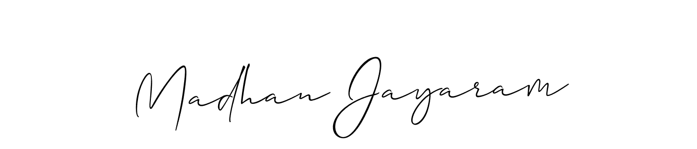 How to make Madhan Jayaram signature? Allison_Script is a professional autograph style. Create handwritten signature for Madhan Jayaram name. Madhan Jayaram signature style 2 images and pictures png