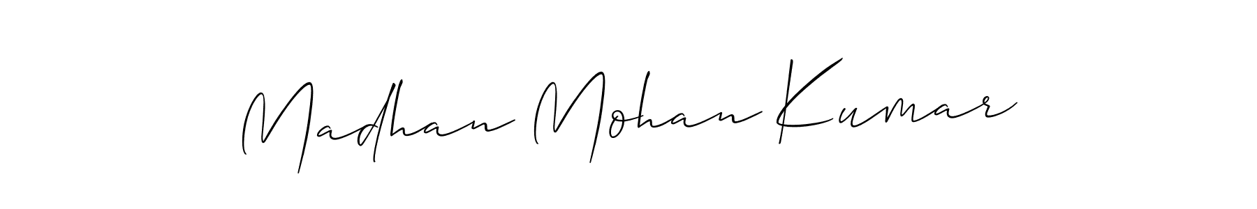 You should practise on your own different ways (Allison_Script) to write your name (Madhan Mohan Kumar) in signature. don't let someone else do it for you. Madhan Mohan Kumar signature style 2 images and pictures png