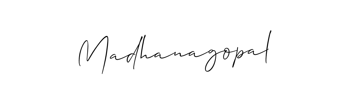 Also You can easily find your signature by using the search form. We will create Madhanagopal name handwritten signature images for you free of cost using Allison_Script sign style. Madhanagopal signature style 2 images and pictures png