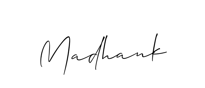 Madhank stylish signature style. Best Handwritten Sign (Allison_Script) for my name. Handwritten Signature Collection Ideas for my name Madhank. Madhank signature style 2 images and pictures png