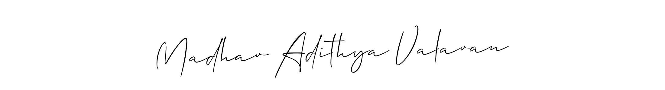 Also we have Madhav Adithya Valavan name is the best signature style. Create professional handwritten signature collection using Allison_Script autograph style. Madhav Adithya Valavan signature style 2 images and pictures png