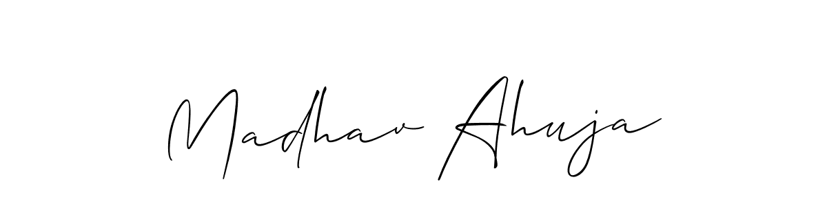 You should practise on your own different ways (Allison_Script) to write your name (Madhav Ahuja) in signature. don't let someone else do it for you. Madhav Ahuja signature style 2 images and pictures png
