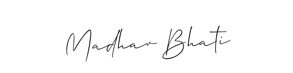Madhav Bhati stylish signature style. Best Handwritten Sign (Allison_Script) for my name. Handwritten Signature Collection Ideas for my name Madhav Bhati. Madhav Bhati signature style 2 images and pictures png