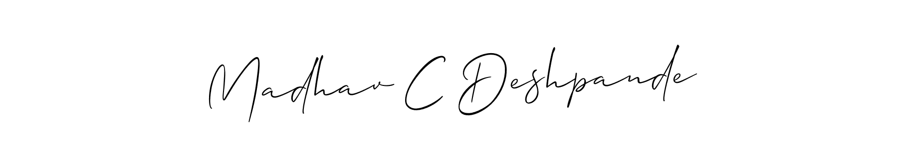 Similarly Allison_Script is the best handwritten signature design. Signature creator online .You can use it as an online autograph creator for name Madhav C Deshpande. Madhav C Deshpande signature style 2 images and pictures png