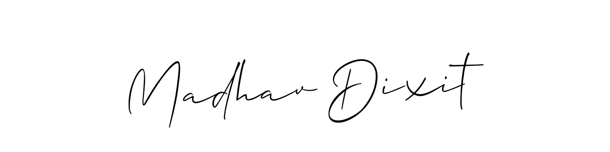 Also You can easily find your signature by using the search form. We will create Madhav Dixit name handwritten signature images for you free of cost using Allison_Script sign style. Madhav Dixit signature style 2 images and pictures png