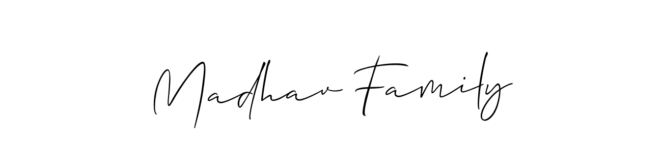 Similarly Allison_Script is the best handwritten signature design. Signature creator online .You can use it as an online autograph creator for name Madhav Family. Madhav Family signature style 2 images and pictures png