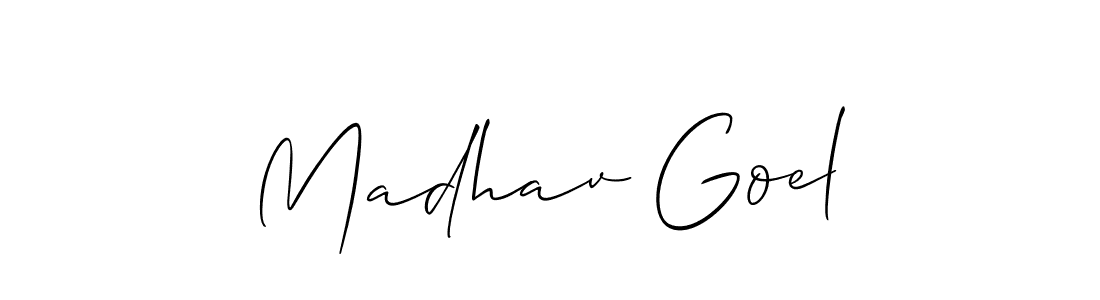 How to make Madhav Goel signature? Allison_Script is a professional autograph style. Create handwritten signature for Madhav Goel name. Madhav Goel signature style 2 images and pictures png