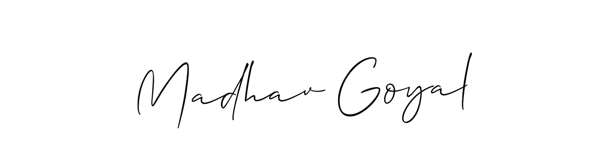 How to Draw Madhav Goyal signature style? Allison_Script is a latest design signature styles for name Madhav Goyal. Madhav Goyal signature style 2 images and pictures png