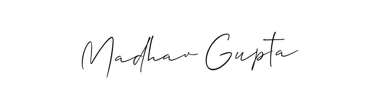 How to make Madhav Gupta name signature. Use Allison_Script style for creating short signs online. This is the latest handwritten sign. Madhav Gupta signature style 2 images and pictures png
