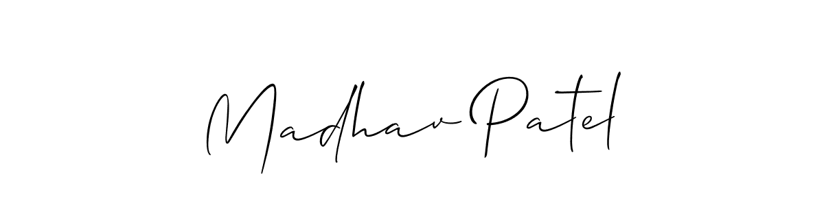 Allison_Script is a professional signature style that is perfect for those who want to add a touch of class to their signature. It is also a great choice for those who want to make their signature more unique. Get Madhav Patel name to fancy signature for free. Madhav Patel signature style 2 images and pictures png