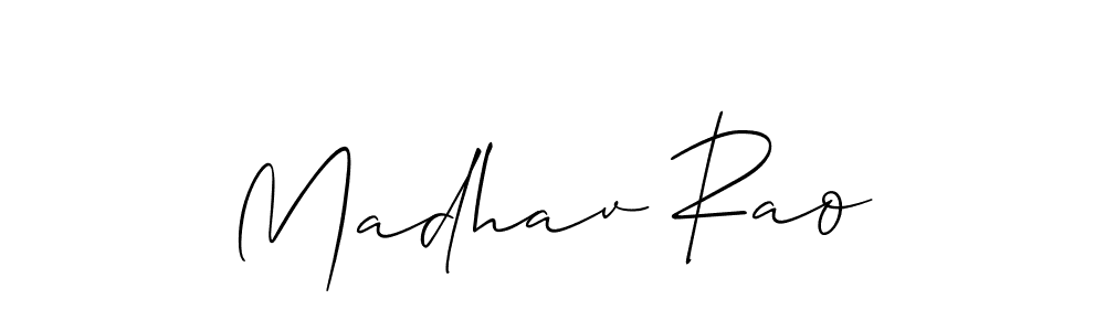 How to make Madhav Rao name signature. Use Allison_Script style for creating short signs online. This is the latest handwritten sign. Madhav Rao signature style 2 images and pictures png