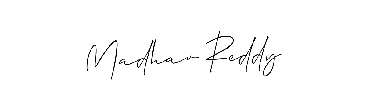 Allison_Script is a professional signature style that is perfect for those who want to add a touch of class to their signature. It is also a great choice for those who want to make their signature more unique. Get Madhav Reddy name to fancy signature for free. Madhav Reddy signature style 2 images and pictures png