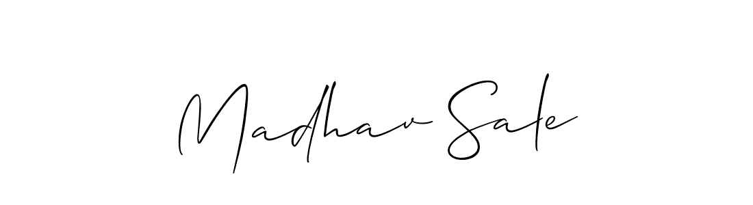 You should practise on your own different ways (Allison_Script) to write your name (Madhav Sale) in signature. don't let someone else do it for you. Madhav Sale signature style 2 images and pictures png