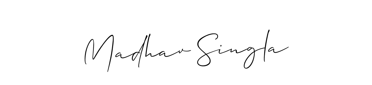 Design your own signature with our free online signature maker. With this signature software, you can create a handwritten (Allison_Script) signature for name Madhav Singla. Madhav Singla signature style 2 images and pictures png