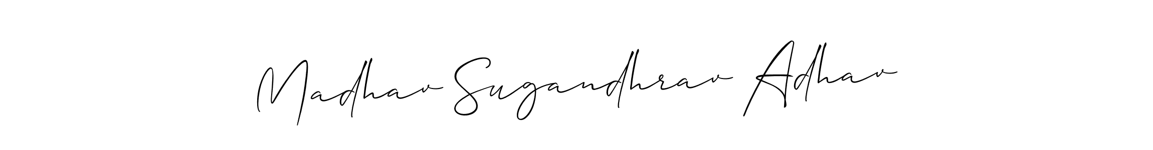 Also we have Madhav Sugandhrav Adhav name is the best signature style. Create professional handwritten signature collection using Allison_Script autograph style. Madhav Sugandhrav Adhav signature style 2 images and pictures png