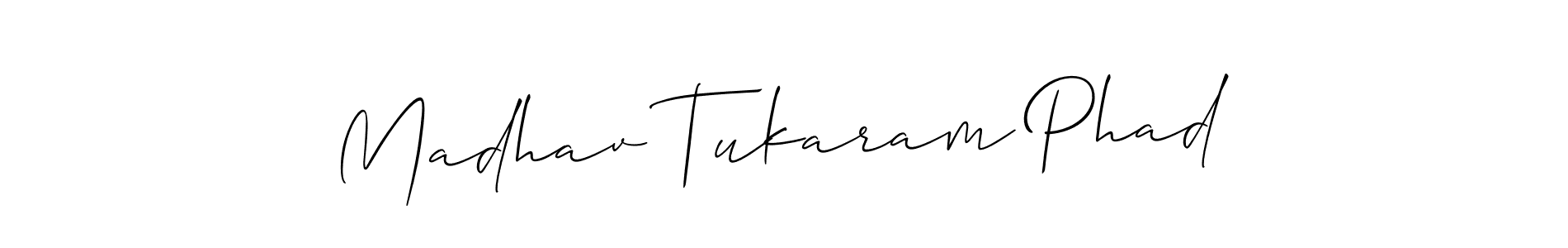 Make a beautiful signature design for name Madhav Tukaram Phad. With this signature (Allison_Script) style, you can create a handwritten signature for free. Madhav Tukaram Phad signature style 2 images and pictures png