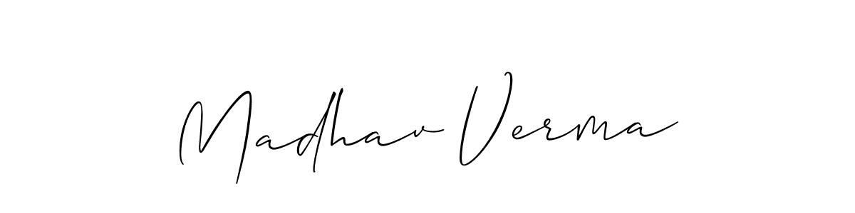 Create a beautiful signature design for name Madhav Verma. With this signature (Allison_Script) fonts, you can make a handwritten signature for free. Madhav Verma signature style 2 images and pictures png