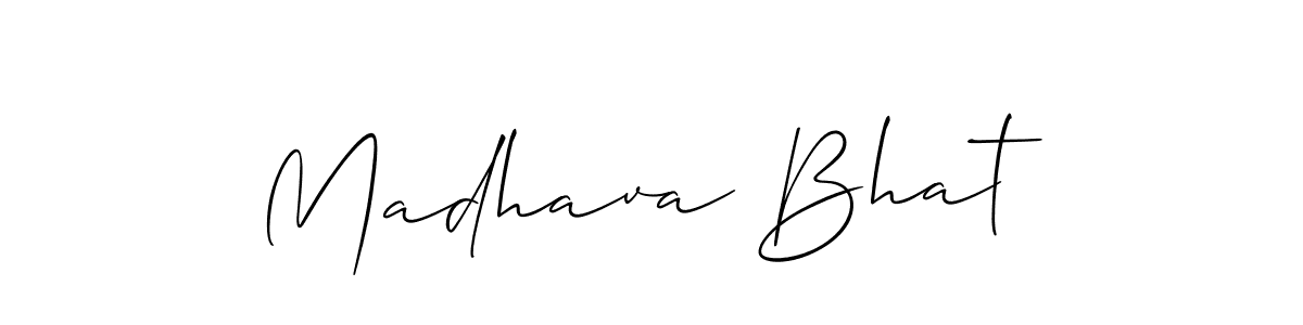 How to make Madhava Bhat signature? Allison_Script is a professional autograph style. Create handwritten signature for Madhava Bhat name. Madhava Bhat signature style 2 images and pictures png