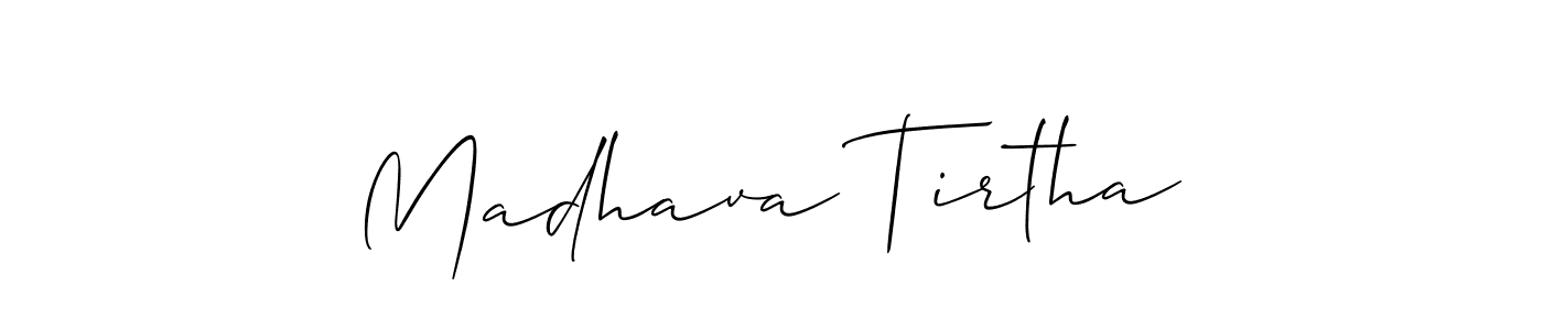 Use a signature maker to create a handwritten signature online. With this signature software, you can design (Allison_Script) your own signature for name Madhava Tirtha. Madhava Tirtha signature style 2 images and pictures png