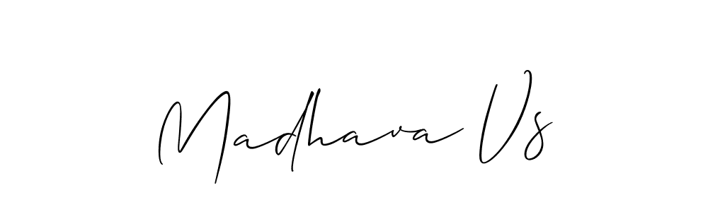 Design your own signature with our free online signature maker. With this signature software, you can create a handwritten (Allison_Script) signature for name Madhava Vs. Madhava Vs signature style 2 images and pictures png