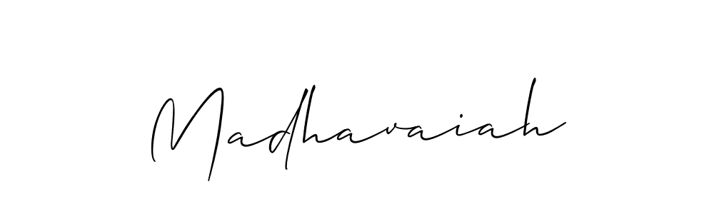 How to make Madhavaiah signature? Allison_Script is a professional autograph style. Create handwritten signature for Madhavaiah name. Madhavaiah signature style 2 images and pictures png