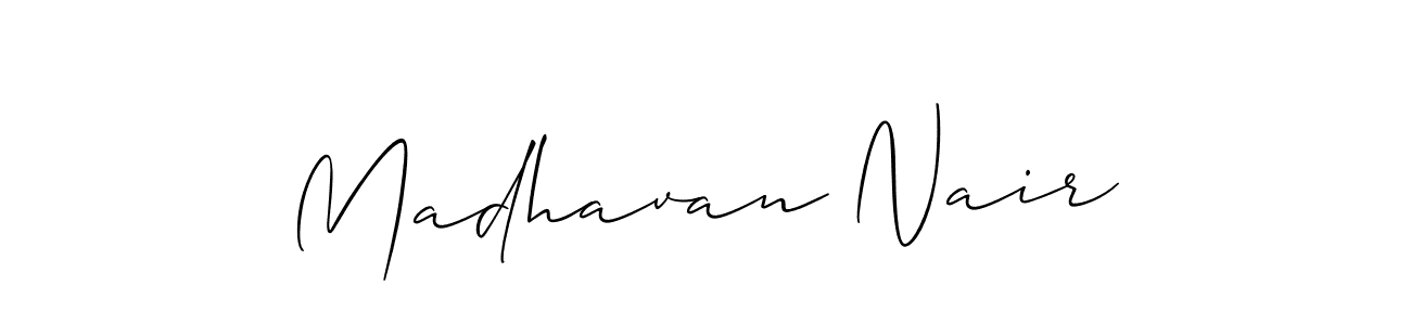 Madhavan Nair stylish signature style. Best Handwritten Sign (Allison_Script) for my name. Handwritten Signature Collection Ideas for my name Madhavan Nair. Madhavan Nair signature style 2 images and pictures png